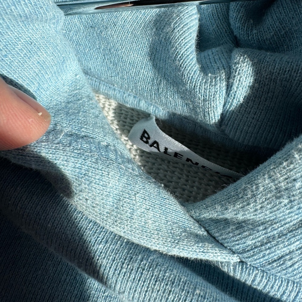 Balenciaga heavyweight hoodie Light baby blue hoody size Large - Picture 4 of 16